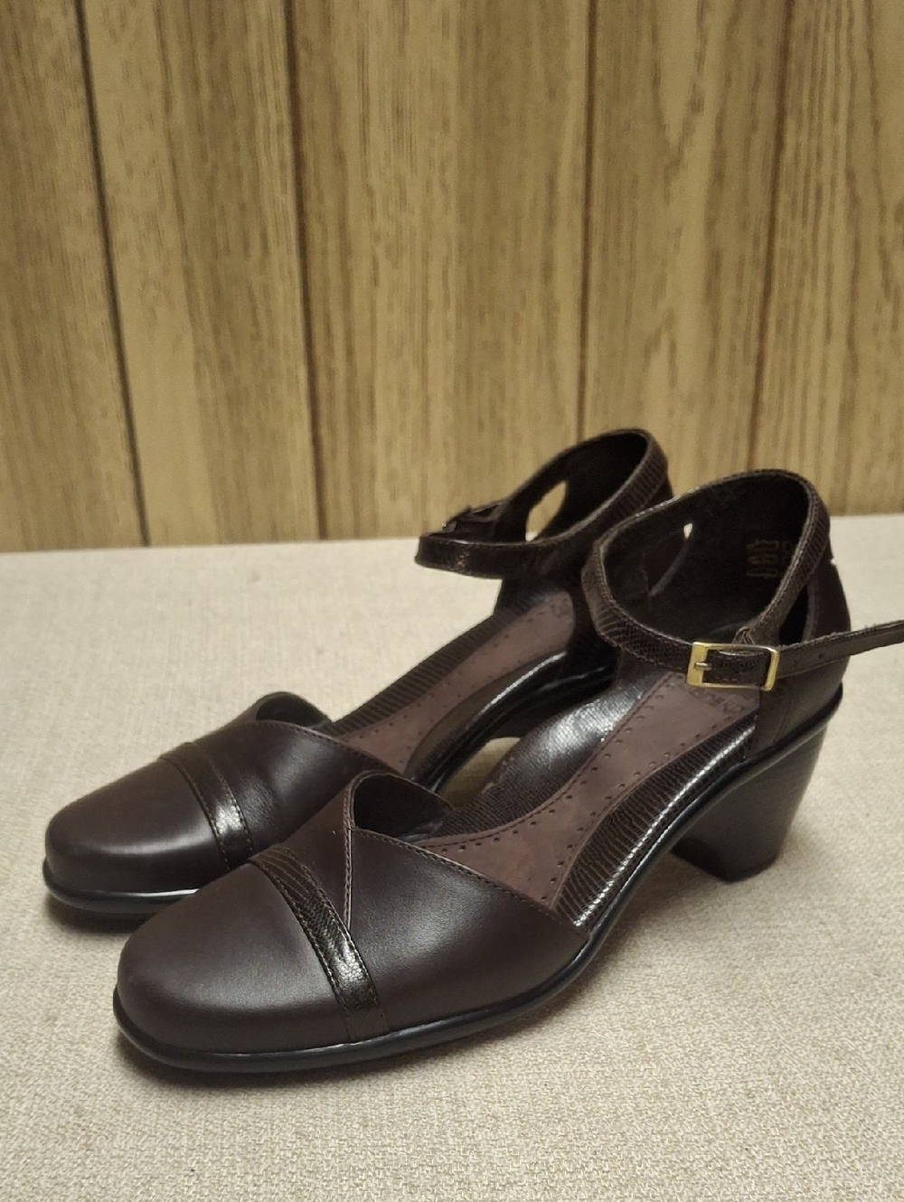 Dansko Roxy Brown Leather Sandals Clogs Ankle Strap Pumps Sz US 6.5-7/EU 37